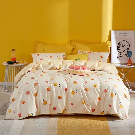 梦洁家纺学生三件套全棉纯棉四件套宿舍水果系列床上用品床单被套图片
